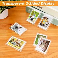Cadre photo rectangulaire en acrylique, bords lisses, cadre photo en acrylique durable, emballage multi-pièces robuste, aimants pour réfrigérateur