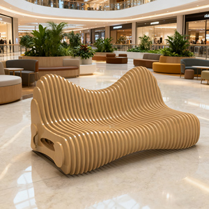 Y541 Siège en bois en forme de vague Art Design Outdoor Park Indoor Mall Service après-vente Garantie 20yr Artisanat - Product Image 6