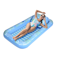 Matelas de piscine gonflable en PVC personnalisé pour adultes, transat de bronzage, bain de soleil, lit aquatique, radeau de jardin robuste