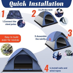 Tenda da Campeggio <span class=keywords><strong>a</strong></span> Cupola Impermeabile OEM per 3 Stagioni, Riparo Autoportante per Esterni con Montaggio Facile per Escursionismo, Backpacking e Viaggi - Product Image 3