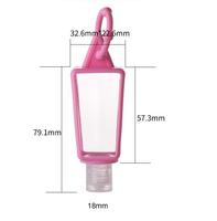 Mini conteneur d'emballage de liquide en plastique PET transparent de 30ml porte-clés bouteille de désinfectant pour les mains vide
