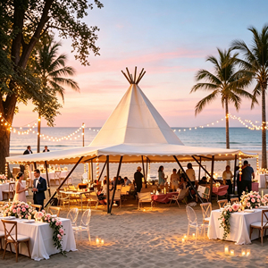 Tente Tipi Géante Blanche <span class=keywords><strong>en</strong></span> Toile Imperméable Grande Tente de <span class=keywords><strong>Mariage</strong></span> Extérieure de Luxe <span class=keywords><strong>pour</strong></span> Glamping, Château, Jardin, Fête, Événement, <span class=keywords><strong>Location</strong></span> - Product Image 1