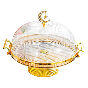 Transparent <b>Cake</b> <b>Stand</b> With Lid Round Plastic Display Tray For Desserts <b>Cakes</b> Pastries Bread Storage And Serving - Product Image 4