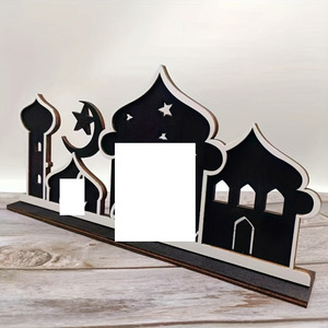 Décoration créative en bois en forme de château étoilé pour le Festival de la Mi-Automne, un ornement de scène de célébration du Moyen-Orient. - Product Image 2