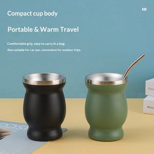 Tasse à Yerba Maté en Acier Inoxydable 304 avec Filtre, <span class=keywords><strong>Gourde</strong></span> Mate Isotherme Portable pour Thé Argentin, Idéale pour les Voyages en Extérieur - Product Image 2