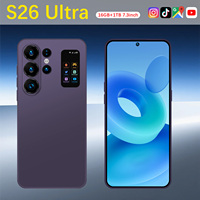 Smartphone S26 Ultra 5G Android 15 Écran LCD HD 7,3 Pouces 16 Go de RAM 1 To de ROM Appareil Photo 108 MP Batterie 8000 mAh 120 Hz Téléphone Portable Deca Core