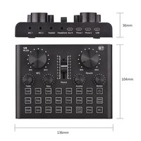 YEAH V8 Plus carte son externe en direct avec Streaming 15 effets mélangeur Audio USB pour dispositif de changement de voix Microphone