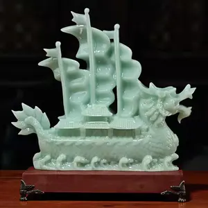 Feng Shui-estatua del barco de navegación de dragón, decoración Feng Shui para la riqueza y la riqueza, adornos para el hogar y la Oficina