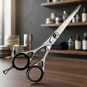 Ciseaux de salon professionnels pour gauchers, écologiques, finition mate, lame en acier inoxydable, manche en plastique, taille moyenne - Product Image 3