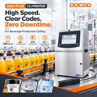 DOCOD S200 Plus Automatische Industriële CIJ Continue Inkjet Printer Kleine Tekens Barcode Datum Batch Machine voor Kabelbuis