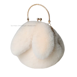 Bolso de Hombro Cruzado de Cadena para Mujer, con Orejas de Conejo de Peluche, Lindo y a la Moda, Bolso Esponjoso para Niña, Tanjing - Product Image 3