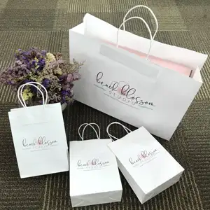 Cihooz White Paper Taschen mit Griffen 100 Stück weiße Geschenkt üten Taschen für kleine Unternehmen, Shopping,Party, Hochzeit, Geburtstag