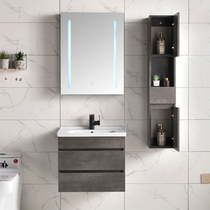 Meubles de salle de bain de luxe modernes en bois massif avec miroir et éclairage, personnalisables et montés au mur, pour <span class=keywords><strong>maquillage</strong></span> <span class=keywords><strong>professionnel</strong></span> - Product Image 2