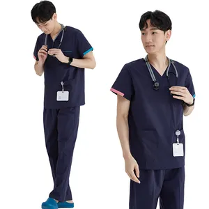 Revolution Men's 3-Pocket V-Neck Scrub Top Medical Scrub Sets Surgical Uniforms Healthcare Surgery Outfits Suit Nursing Workwear