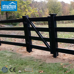 Personnalisé Bétail PVC Plastique Jardin Clôture Panneau Poteau Noir Bovins Vache Mouton Cheval 3 Rails 2m <span class=keywords><strong>Bois</strong></span> Nature Pas Cher Sécurité <span class=keywords><strong>Sol</strong></span> - Product Image 3
