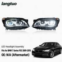 Ensemble de phares LED modifiés avec feux de jour Angel Eyes, Plug and Play pour BMW Série 7 F01 F02 2009-2015