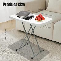 Table de camping pliable réglable - 30x20, pliable, 5 réglages de hauteur, légère, en polyéthylène HDPE, design contemporain, pour l'extérieur