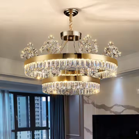 Le lustre en cristal moderne populaire a mené l'éclairage accrochant de luxe pour la maison de villa