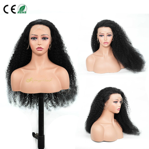 Perruque longue de 30 pouces, bouclée crépue, avec dentelle frontale 13x4, densité 210%, 100% <span class=keywords><strong>cheveux</strong></span> humains Remy, <span class=keywords><strong>cheveux</strong></span> indiens, perruque bouclée avec dentelle 13*4 - Product Image 1