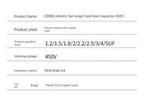 <span class=keywords><strong>Condensateur</strong></span> de démarrage CBB61 pour climatiseur de ventilateur de moteur 1.2/1.5/1.8/2/2.5/3/<span class=keywords><strong>4</strong></span>/5/6UF 450V - Product Image 6