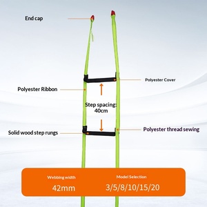Échelle en corde souple en polyester personnalisable multi-longueurs pour la lutte contre l'incendie, usage domestique, travaux aériens en extérieur, <span class=keywords><strong>ruban</strong></span> d'escalade robuste - Product Image 2