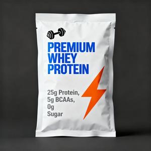 Sacchetto in Alluminio Personalizzato con Stampa su 3 Lati <span class=keywords><strong>per</strong></span> Proteine in Polvere, Busta Piatta di Piccola Capacità <span class=keywords><strong>per</strong></span> Proteine del Siero di Latte - Product Image 3