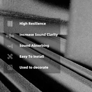 Pannelli in schiuma acustica autoadesiva ad alta resilienza, imbottitura in schiuma insonorizzata da parete per insonorizzazione fonoassorbente in Studio e Hotel