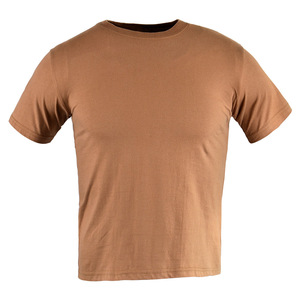 T-shirt tactique d'entraînement pour homme en jersey 180g respirant, 100% coton, teint en fil, couleur unie, manches courtes, style vintage - Product Image 1