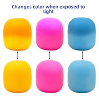 Juguetes de descompresión de silicona NeeDoh con cambio de color UV, rebote lento, efecto de sonido al apretar, diseño de algodón de azúcar, ideales para exportación.