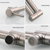 Robinet mural de cuisine repliable, pour remplissage de Pot en or Rose