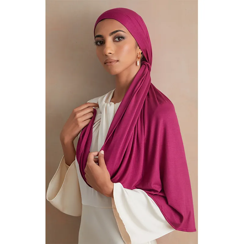 Premium Big Size Moslim Vrouw Vlakte Jersey Hijab Katoenen Jersey Sjaal Goede Steek Stretchy Sjaals Sjaal Voor Vrouwen