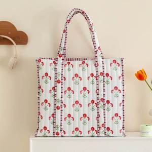 Sac fourre-tout en toile à imprimé floral bohème, style fait main, sac à bandoulière surdimensionné pour femmes, sac de plage, sac de voyage, sac à main pour femmes, sac de shopping - Product Image 1