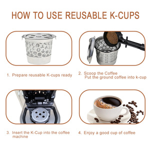 HSJ Stainless Steel Eco-Friendly Reusable K Cups Set Keurig Coffee <strong>Maker</strong> KF-2.0C Multistream Technology Refillable Design Office - Product Image 6