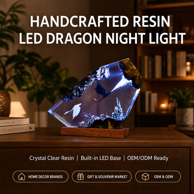 USB Remote Colorful Resin Lamp Anime Toothless Wrath of Light Epoxy Resin Lamp