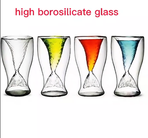 Gelas ganda koktail anggur wiski minuman dingin kreatif putri duyung gelas minum kaca untuk Bar restoran klub perlengkapan minum - Product Image 5