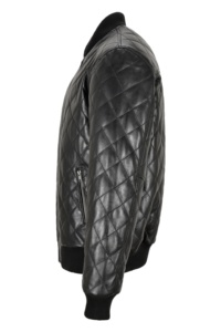 Custom 100% Genuine Black Puffer Nappa Leather Men’s <b>Jacket</b> Material Full Grain Option Private Label OEM Manufacturing Panels - Product Image 3