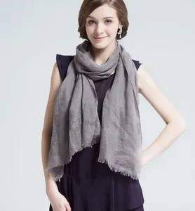 Customized 100% Linen Scarf Manufacturer Polyester Pure Linen And Dressy Silk Square Scarves For Women