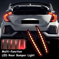 Réflecteur de freinage avec clignotant séquentiel, phare à lentille rouge de Type R LED pour Honda Civic 2016 — 2019