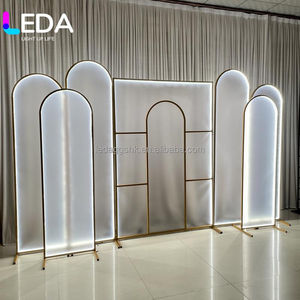 Support de panneau métallique en arc de lumière blanche LEDA, décoration de mariage, toile de fond avec lumière LED pour la décoration de scène de fête - Product Image 5