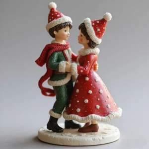 2026 nueva pareja de Navidad estatua de baile fabricante de artesanías de resina al por mayor adornos de resina personalizados regalos del Festival - Product Image 4