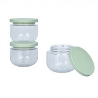 Pot en plastique transparent PET à large ouverture en forme de T de 250 ml (8 oz) pour poudre corporelle, conteneur pour soins de la peau, bouteille de rangement cosmétique