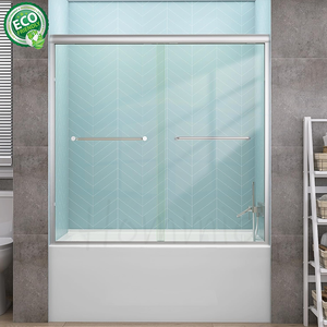 Cabina de Ducha Esquinera de Latón Satinado con Vidrio Esmerilado, Acero Inoxidable Resistente al Óxido y de Alta Resistencia - Product Image 5