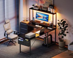 High-Durability Modern Wood Gaming Desk Computer <b>Table</b> Racing Style Office Workstation with Dedicated CPU Stand - Product Image 2