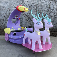 2025 nouveau Style Attraction équipement d'amusement intérieur extérieur 24V électrique lune élans manèges pour enfants parc à thème