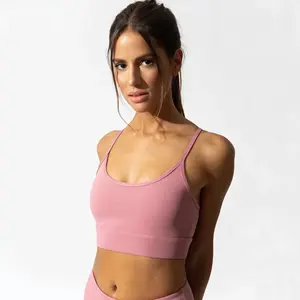 Pakaian dalam wanita nyaman kustom Beha olahraga warna Solid Push Up lembut Bra seksi wanita dalam Pink