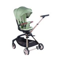 Poussette compacte et légère pour bébés de 0 à 3 ans, facile à plier à une main avec poignées réglables et roues en tissu doux