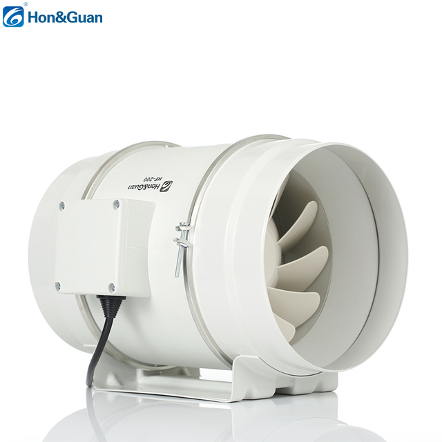8inch IP44 Waterproof 500 Cfm Inline Duct Exhaust Fan for Building Room Air Blower Exhaust Fan AC Mixed Flow Silent Fan