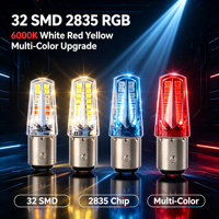 Ampoule LED RGB 1157 2835 32SMD pour voiture, 6000K blanc, rouge, jaune, multicolore, feu stop, clignotant, feu arrière, 12V