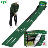 Tapis de putting de golf en forme de rein, 3 trous, portable, intérieur/extérieur, écologique, bicolore, vert réaliste, base antidérapante, entraînement