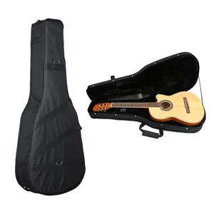 Funda ligera de espuma dura para guitarra clásica, con correas traseras, bolsa negra de alta calidad, venta al por mayor